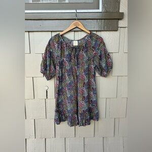 TOAST Bohemian Paisley Mini Dress Festival Cottagecore Resortwear Vacation Sz Sm